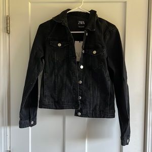 zara black jean jacket